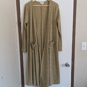 LuLaRoe Beige/Brown Longline Cardigan